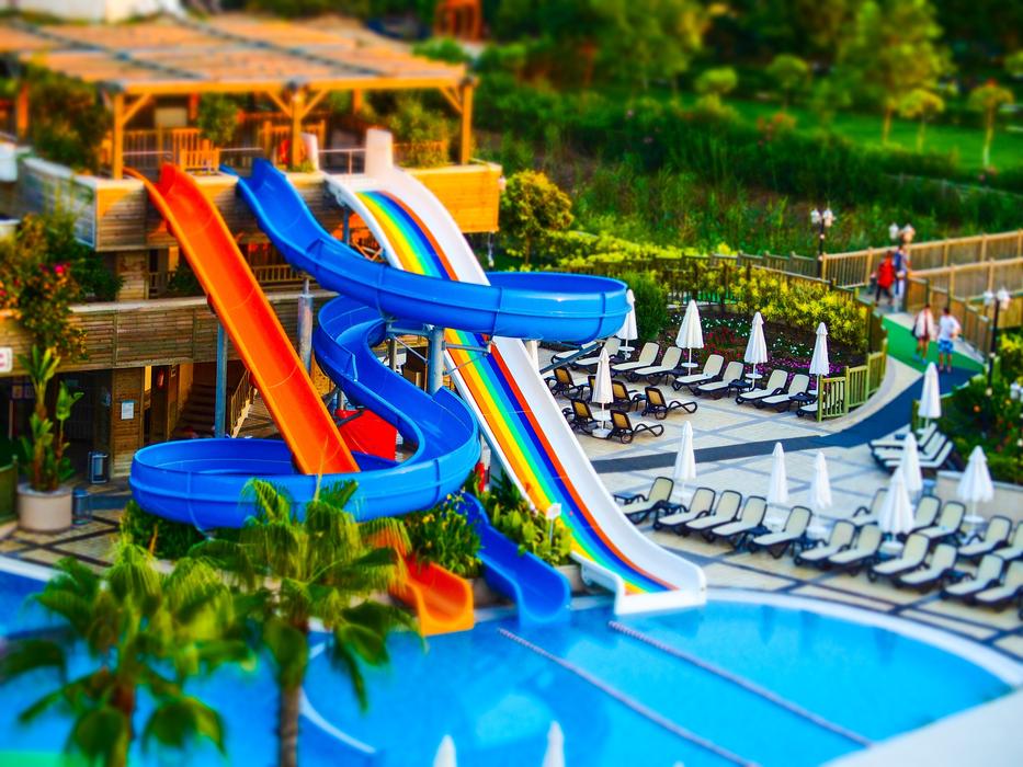 colorful Slides at blue Pool