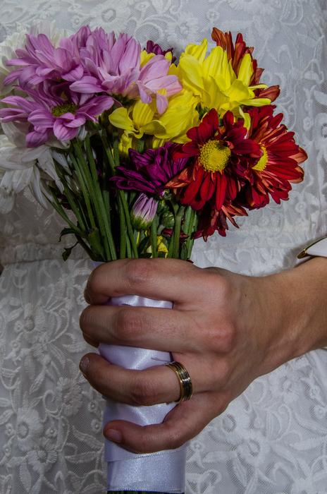 bouquet of Flowers in hand