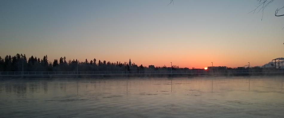 Oulu River at Sunset view