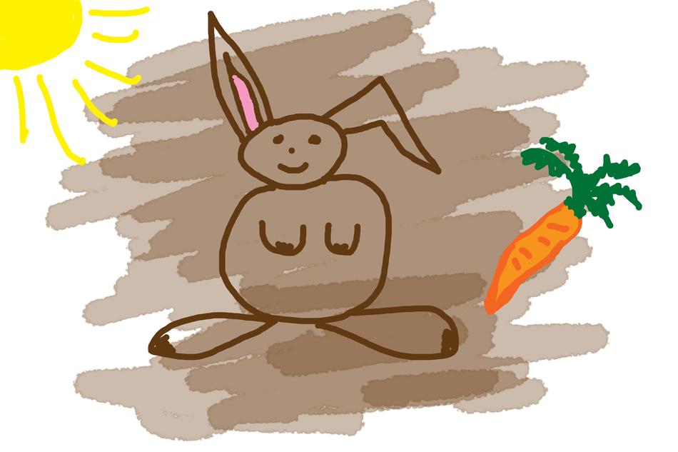 children drawing hare carrot image