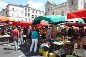 Market plaza in France