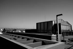 Workshop Roof Black And White photo