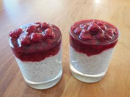 Chia Seeds Raspberries Dessert