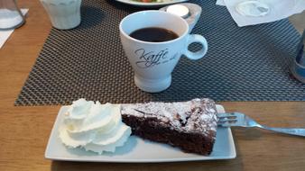 sweet cake and coffee