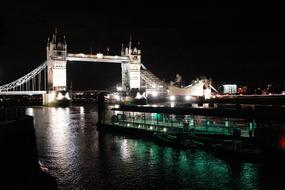 Night view of London Bridge lights