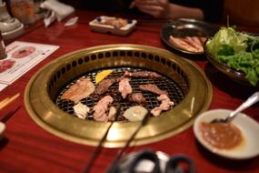 Grilled meat and sauce in restaurant, japan, Hokkaido, Sapporo