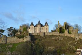 historical building near medieval castle ruins, france, Bressuire