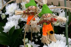 Scarecrow Couple and Flower