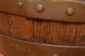 Wooden Barrel Close Up Old