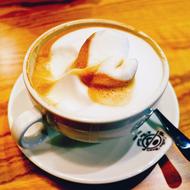 Caramel foam coffee