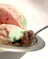 Spumoni Ice Cream Scoops Bowl