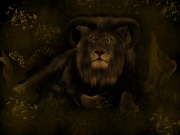 lion art digital gloomy