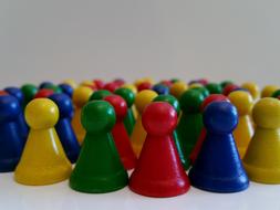 lot of colored wooden cones, abstract Game Characters