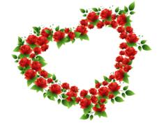 heart roses decoration leaves form