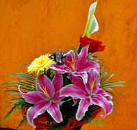Flower Bouquet orange wall