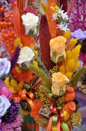 Beautiful and colorful flowers in the bouquet