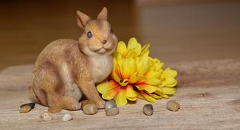 Hare and Flower Fabric decoration