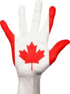 canada hand flag country pride