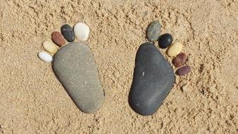 stone Rock in shape of Feet