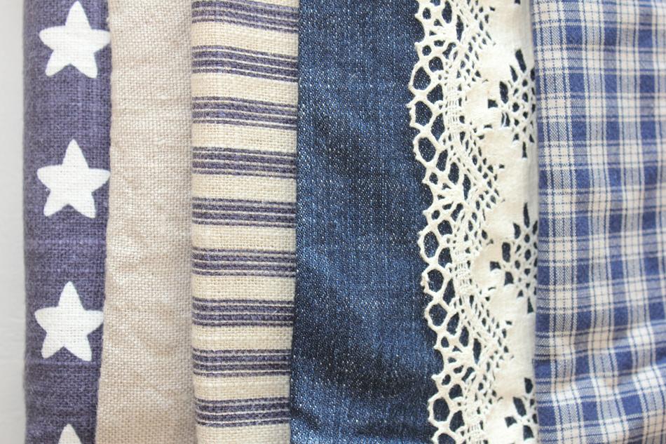 Blue cotton Fabrics with patterns