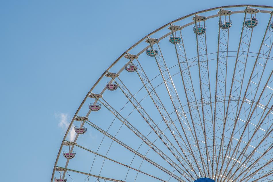 top of Ferris Wheel at sky