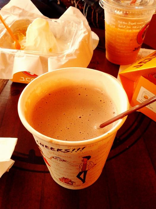 Milk foam coffee in a cup