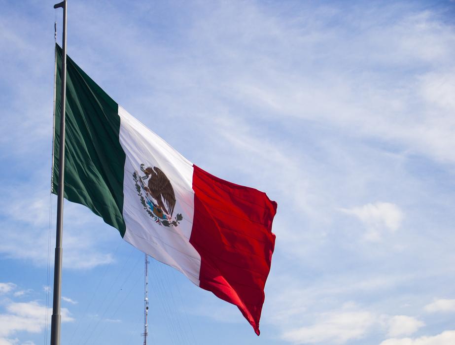 Flag of Mexico against Sky