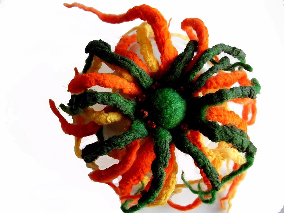 Needlework Brooch Wet Felting Wool