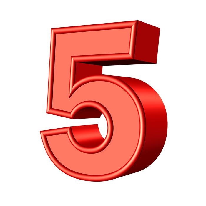 five 5 number design collection