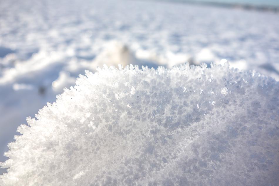 close up shot of crispy snow