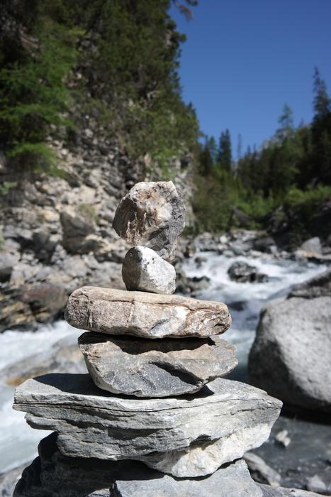 large rocks in the river