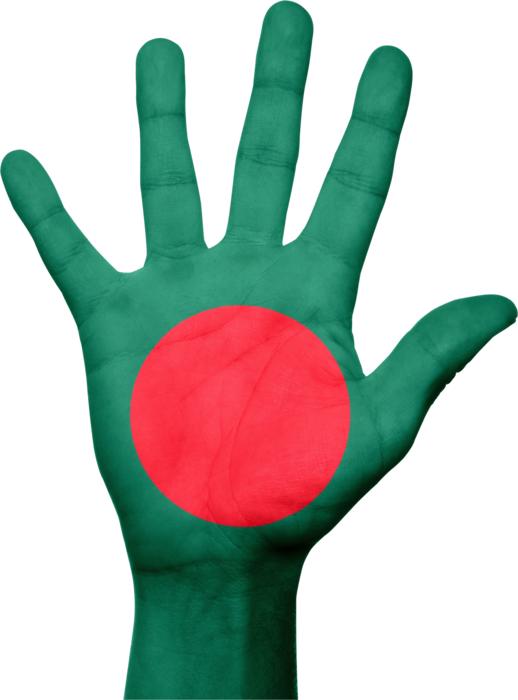 bangladesh flag hand national