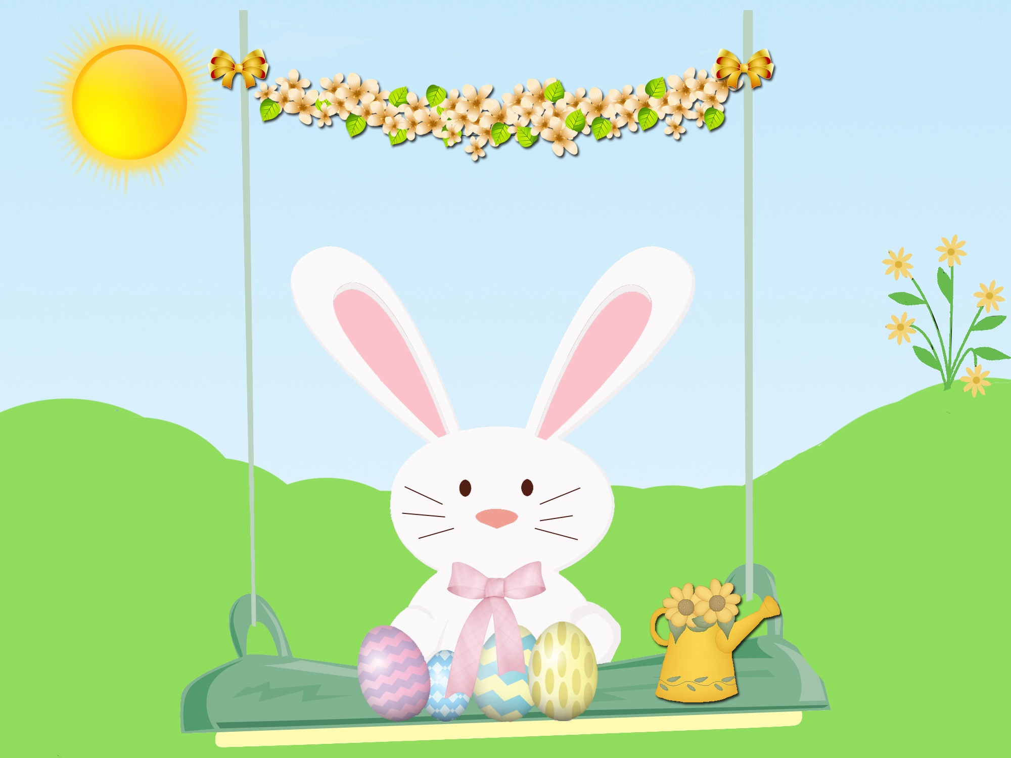 Rabbit easter swing clipart free image download