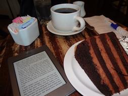 chocolate cake with coffee