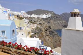 Houses built on a rock near a cliff