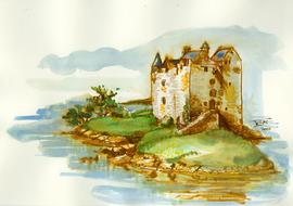 Castle Scotland Watercolor art