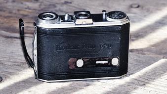 Camera Wooden Table Old