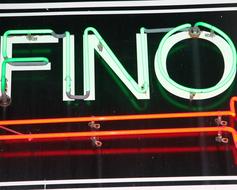 neon signs in cafe
