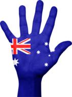 australia flag hand national