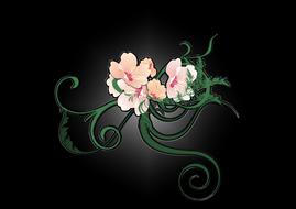 drawing of flower ornamental blossom