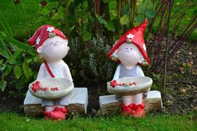 funny cute goblins on the bench