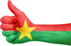 burkina faso flag hand national