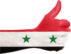 syria flag hand national fingers