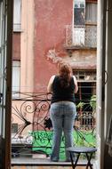 Women Door Balcony