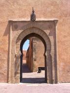 Architectural arch passing through the building