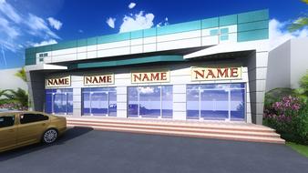 cladding colorful elevation retail