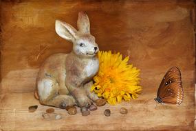 Hare Easter Bunny Dekohase Stone