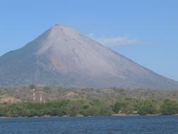 view of the volcano on the island