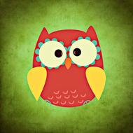 colorful funny owl clipart