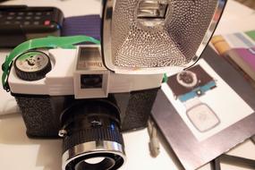 old camera with flash